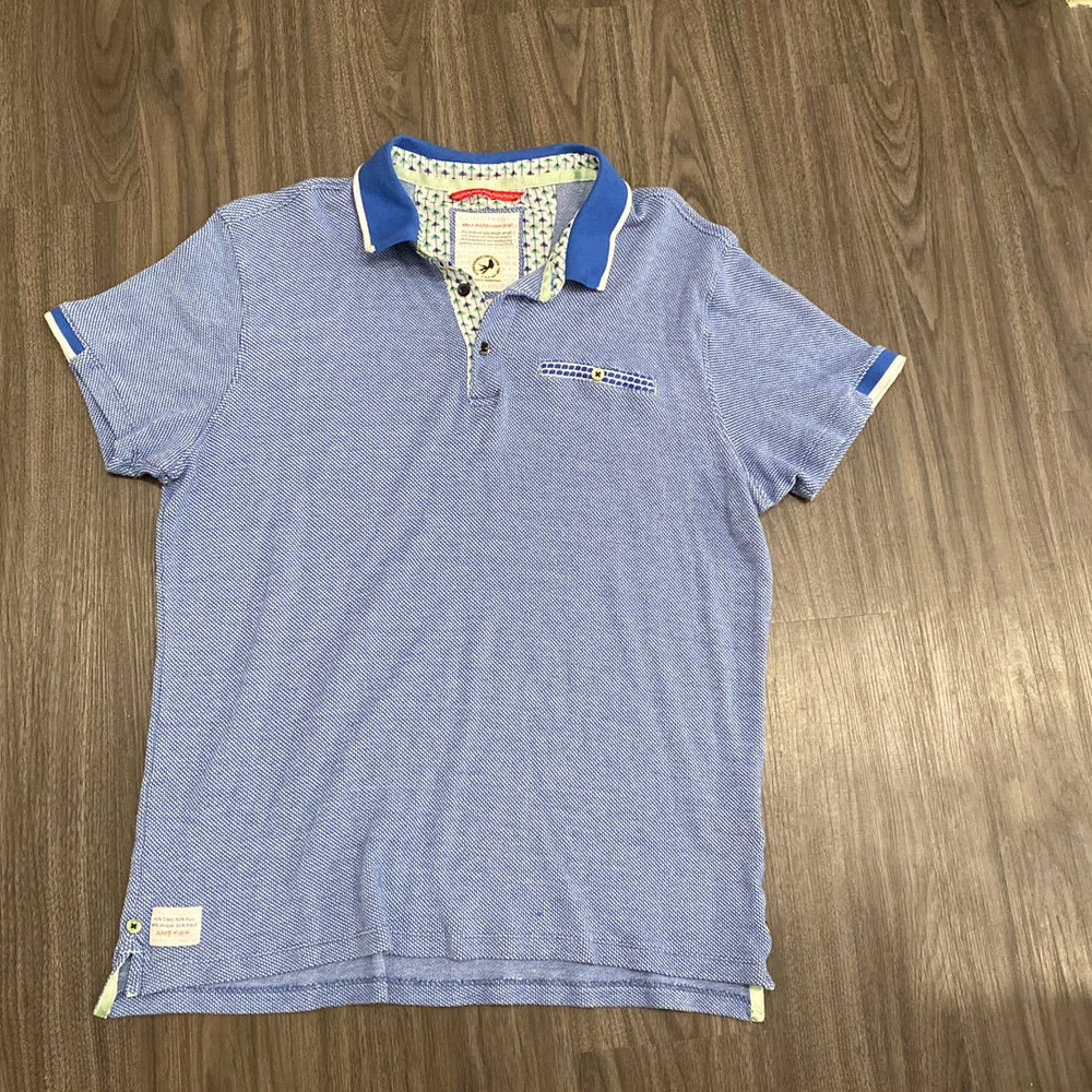 A Fish Named Fred Red Pique Polo w/ Blue